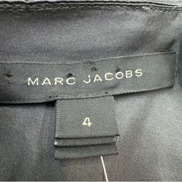 Marc Jacobs Sz 4 Black Draped Silk Bubble Hem Dress - Picture 8 of 8